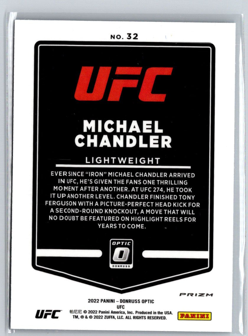 2022 Donruss Optic UFC #32 Michael Chandler Blue Velocity F35