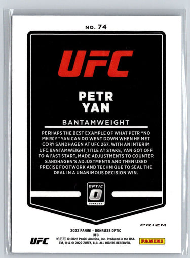 2022 Donruss Optic UFC #74 Petr Yan Blue Velocity F35