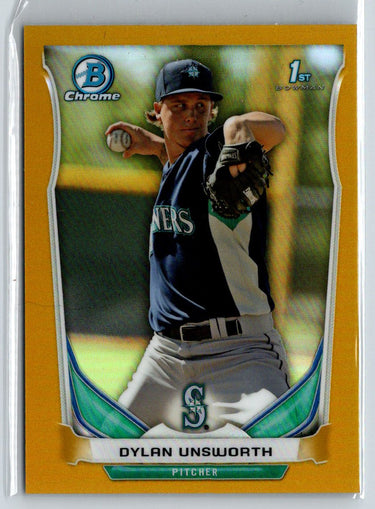 2014 Bowman Chrome #BCP66 Dylan Unsworth Prospects Gold Refractors #/50 F36