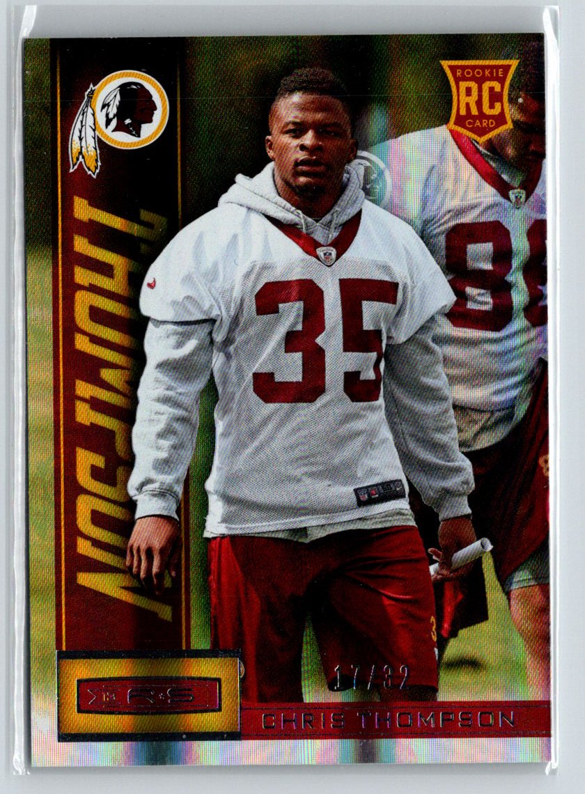2013 Rookies & Stars Longevity Chris Thompson RC Team Logo Holo Foil /32 F36