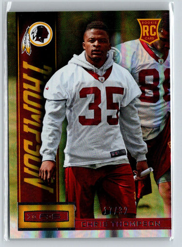 2013 Rookies & Stars Longevity Chris Thompson RC Team Logo Holo Foil /32 F36