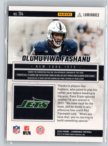 2024 Panini Luminance #114 Olumuyiwa Fashanu Orange #/50 F36