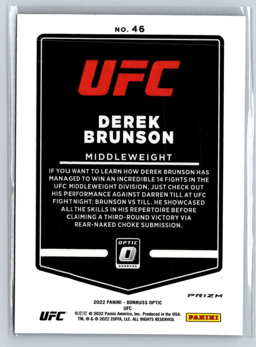 2022 Donruss Optic UFC #46 Derek Brunson Blue Velocity F36