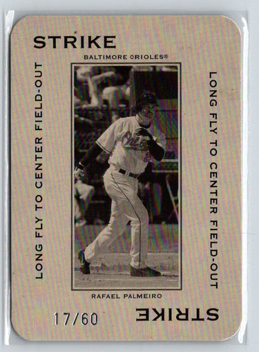 2005 Donruss Throwback Threads Rafael Palmeiro Polo STRIKE Long Fly /60 F37