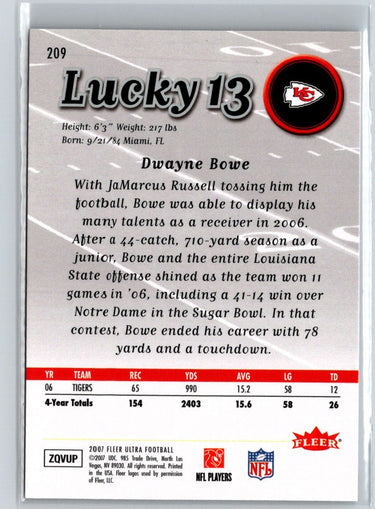 2007 Ultra #209 Dwayne Bowe Retail F37