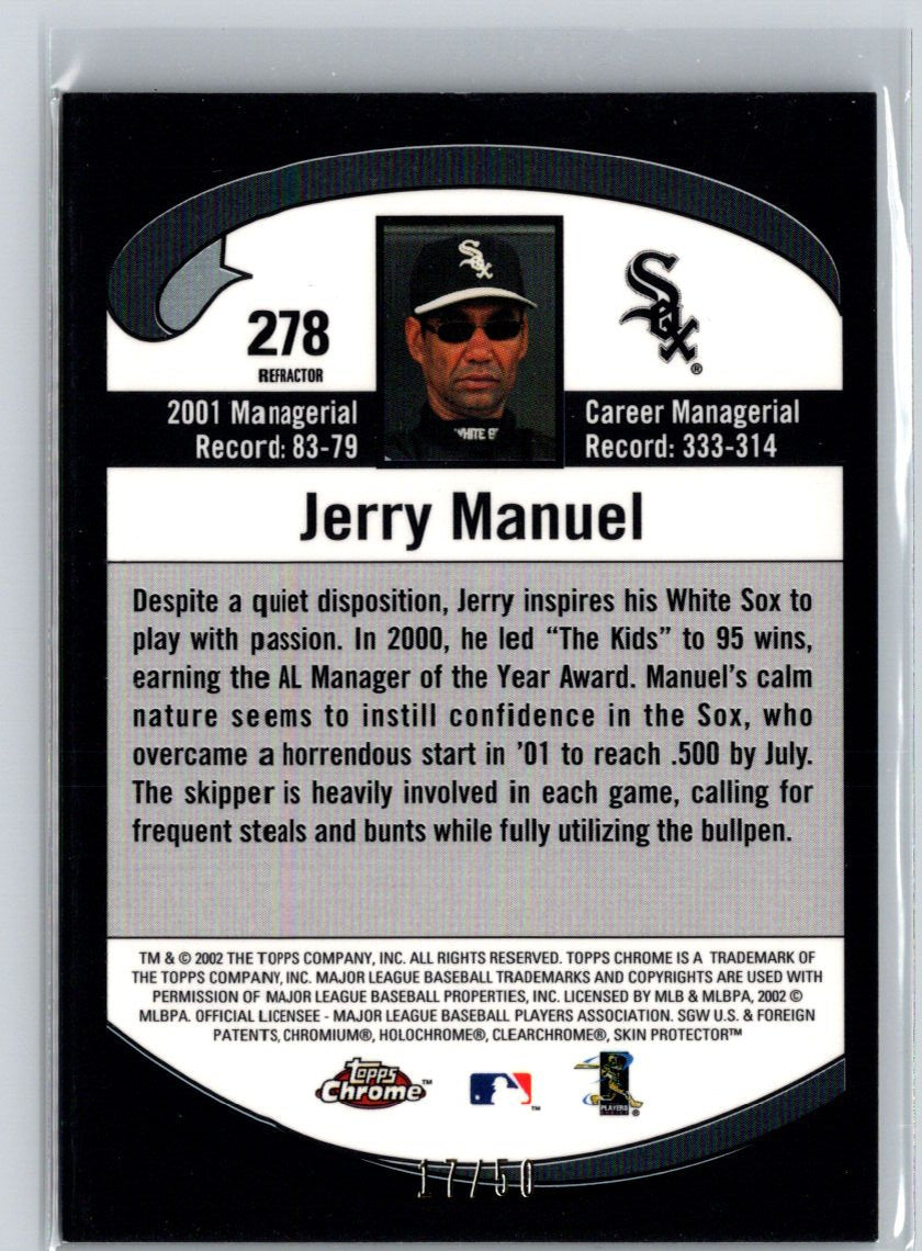 2002 Topps Chrome #278 Jerry Manuel Black Refractors #/50 F38