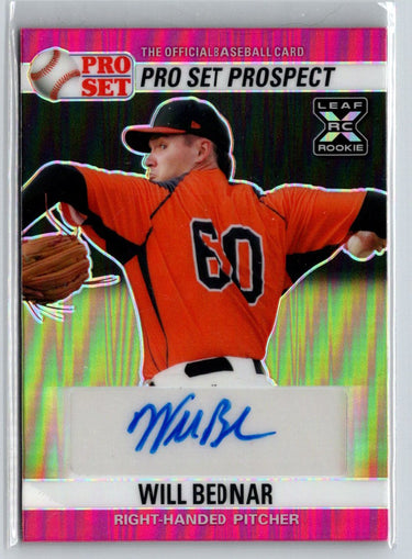 2021 Pro Set Metal 1990Autographs Wave Pink #PSO-WB1 Will Bednar #/15 F38