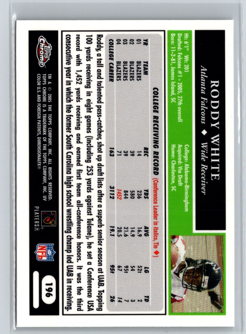 2005 Topps Chrome #196 Roddy White F40