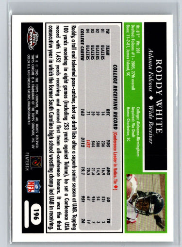 2005 Topps Chrome #196 Roddy White F40
