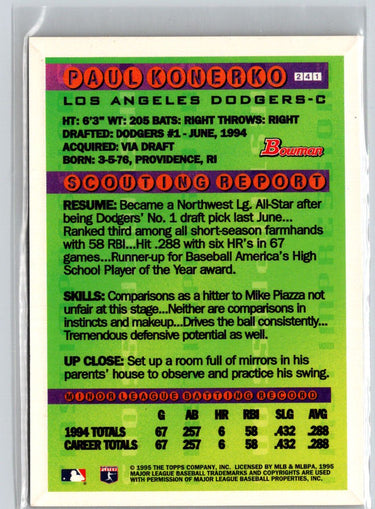 1995 Bowman #241 Paul Konerko Gold Foil F41