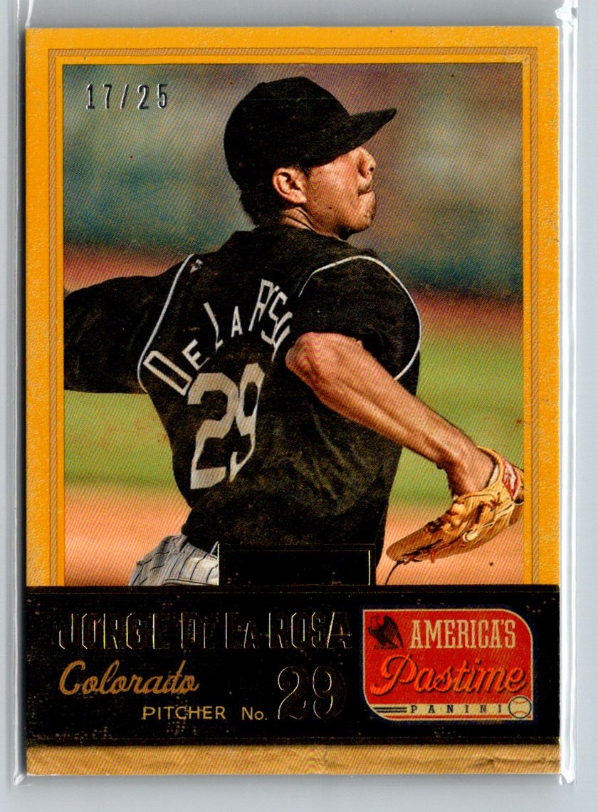 2013 Panini America's Pastime #100 Jorge De La Rosa Gold #/25 F41