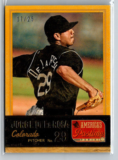 2013 Panini America's Pastime #100 Jorge De La Rosa Gold #/25 F41