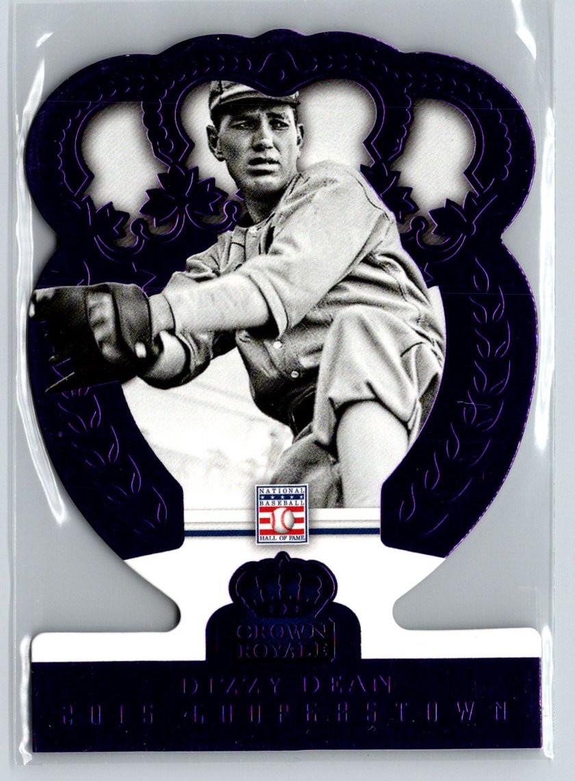 2015 Panini Cooperstown #24 Dizzy Dean HOF Crown Royale Die Cut Purple #/50 F42
