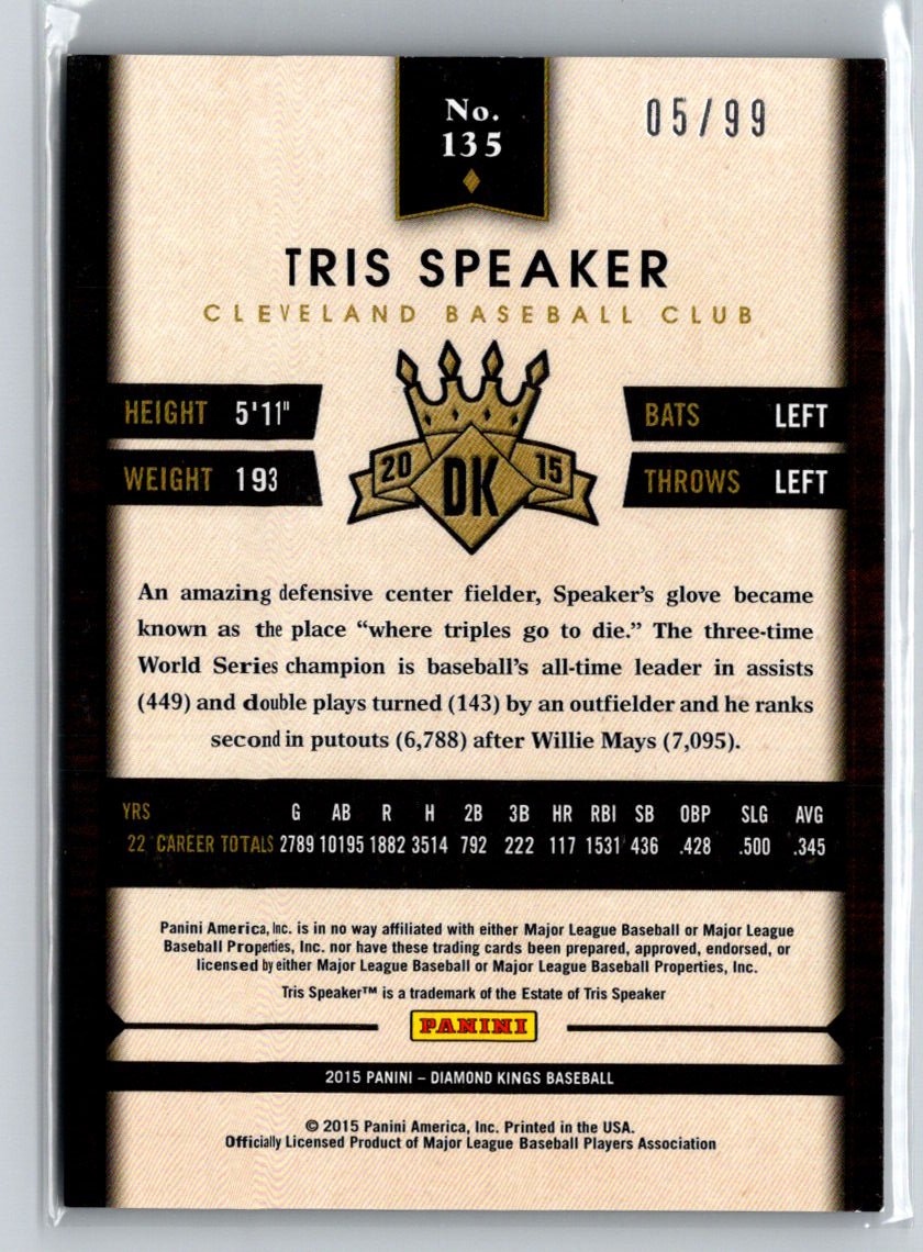 2015 Panini Diamond Kings #135 Tris Speaker Silver #/99 F42