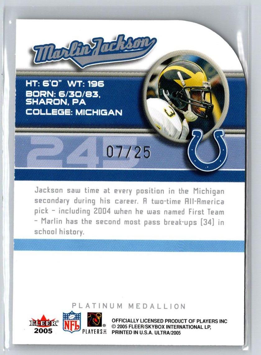 2005 Ultra #245 Marlin Jackson Platinum Medallion #/25 F42