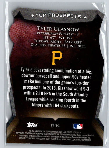 2014 Bowman Platinum Tyler Glasnow Prospects Die Cuts Blue Refractors /49 F43