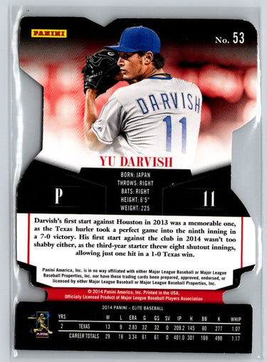 2014 Donruss #53 Yu Darvish Elite Gold Status Die Cut #/49 F43