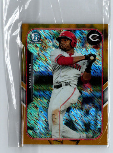 2015 Bowman - The Farm's Finest Minis Gold Shimmer Refractor Phil Ervin /50 F43