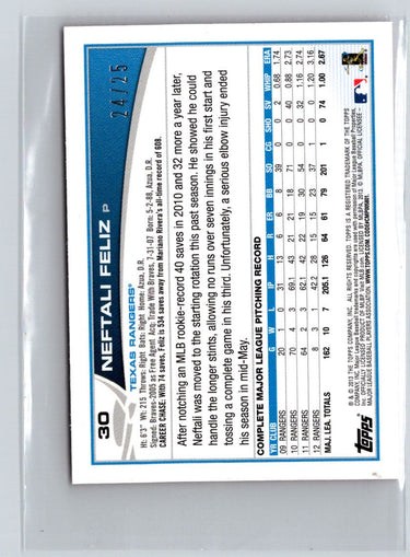 2013 Topps Mini #30 Neftali Feliz Pink #/25 F43