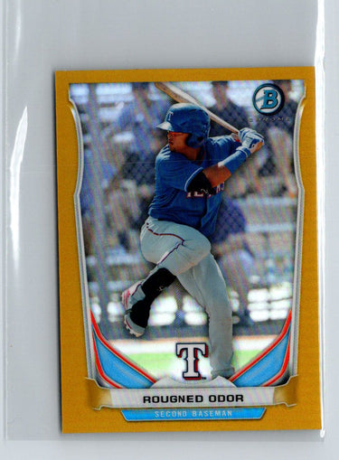 2014 Bowman #BM-TR3 Rougned Odor Chrome Mini Gold Refractors #/25 F43