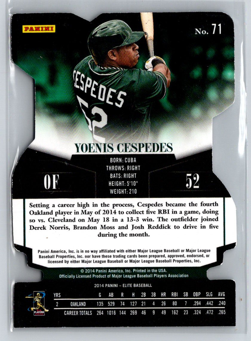 2014 Donruss #71 Yoenis Cespedes Elite Inspirations Die Cut #/48 F44