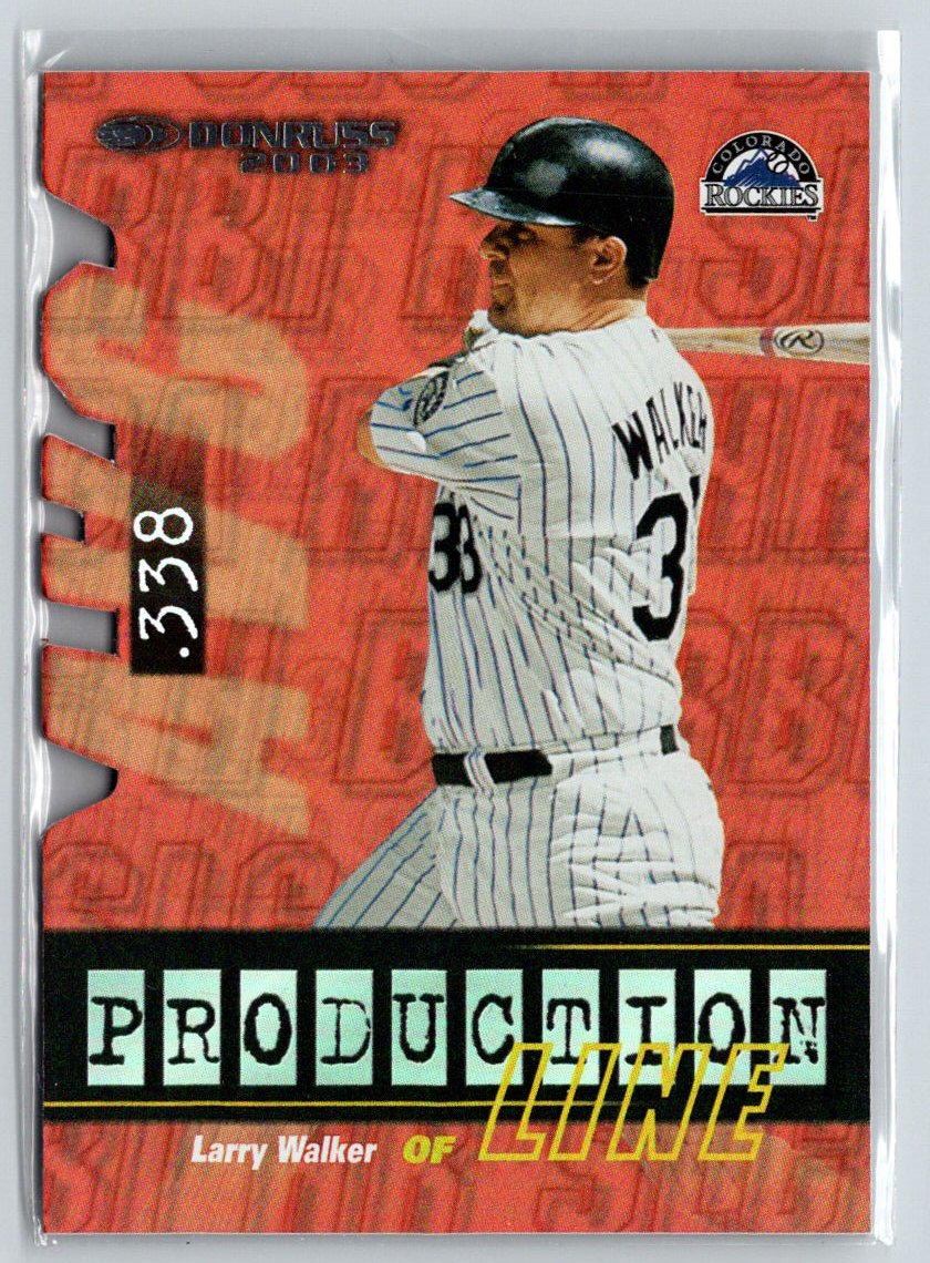 2003 Donruss #PL-22 Larry Walker Production Line Die Cut #/100 F44