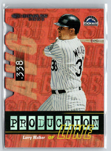 2003 Donruss #PL-22 Larry Walker Production Line Die Cut #/100 F44