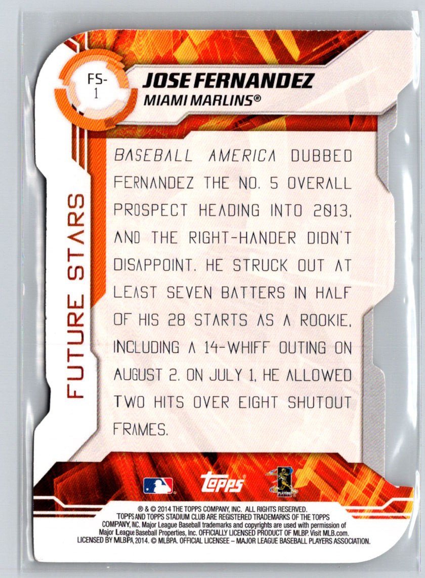 2014 Stadium Club #FS-1 Jose Fernandez Future Stars Gold Foil #/25 F44