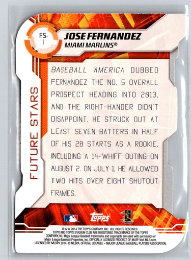 2014 Stadium Club #FS-1 Jose Fernandez Future Stars Gold Foil #/25 F44