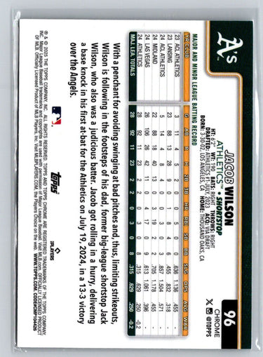 2025 Topps Chrome #96 Jacob Wilson G01