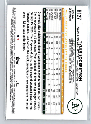 2024 Topps Holiday #H127 Tyler Soderstrom G01
