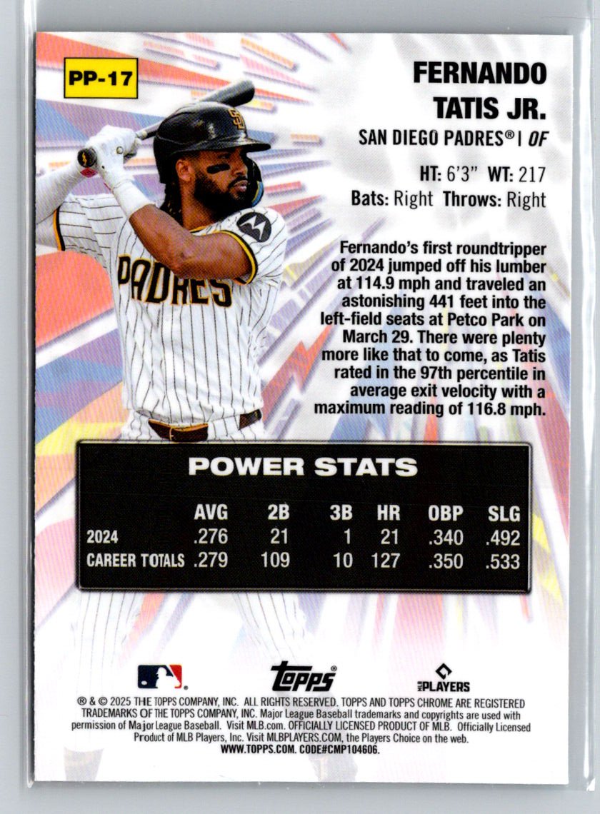 2025 Topps Chrome - Power Players #PP-17 Fernando Tatis Jr. G01