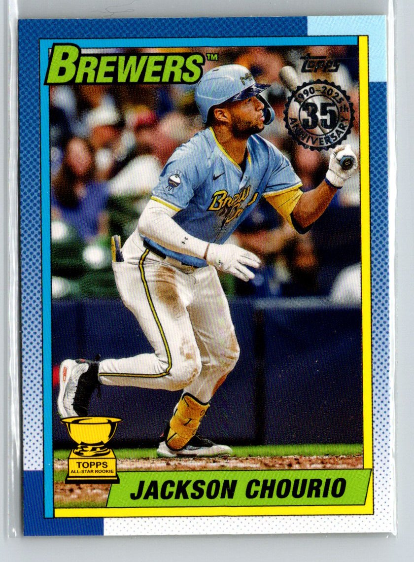 2025 Topps #T90-37 Jackson Chourio 1990 Topps Baseball 35th Anniversary G01