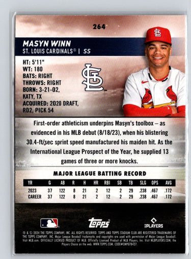 2024 Stadium Club #264 Masyn Winn Red Foil G02