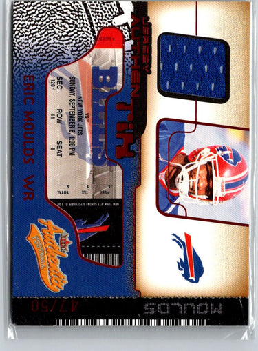 2002 Fleer Authentix #JA-EM Eric Moulds Jersey Authentix Unripped #/50 G03