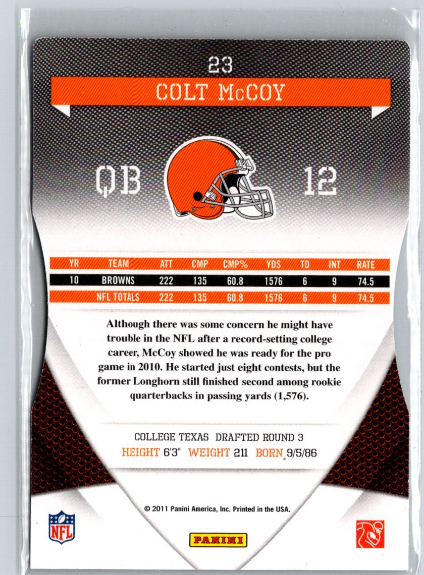 2011 Donruss Elite #23 Colt McCoy Status Black #/24 G04