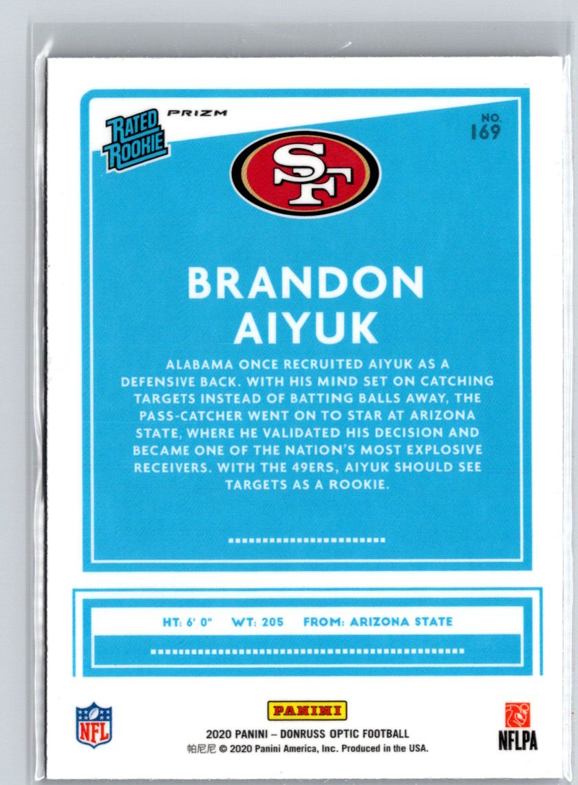 2020 Donruss Optic #169 Brandon Aiyuk Purple Shock G04