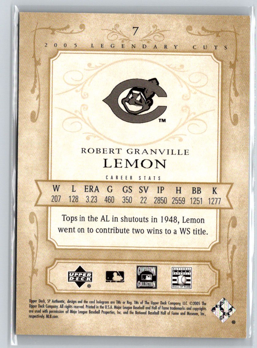 2005 SP Legendary Cuts #7 Bob Lemon HoloFoil #/50 G04