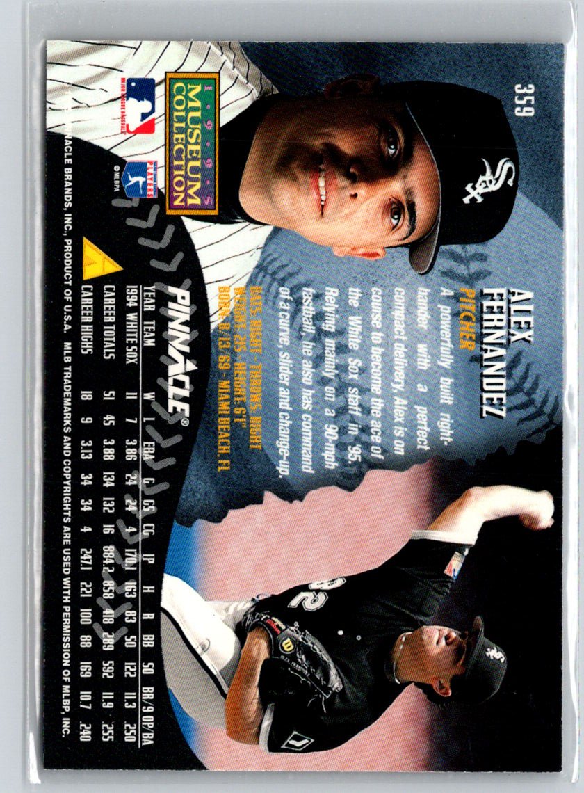 1995 Pinnacle #359 Alex Fernandez Museum Collection G05