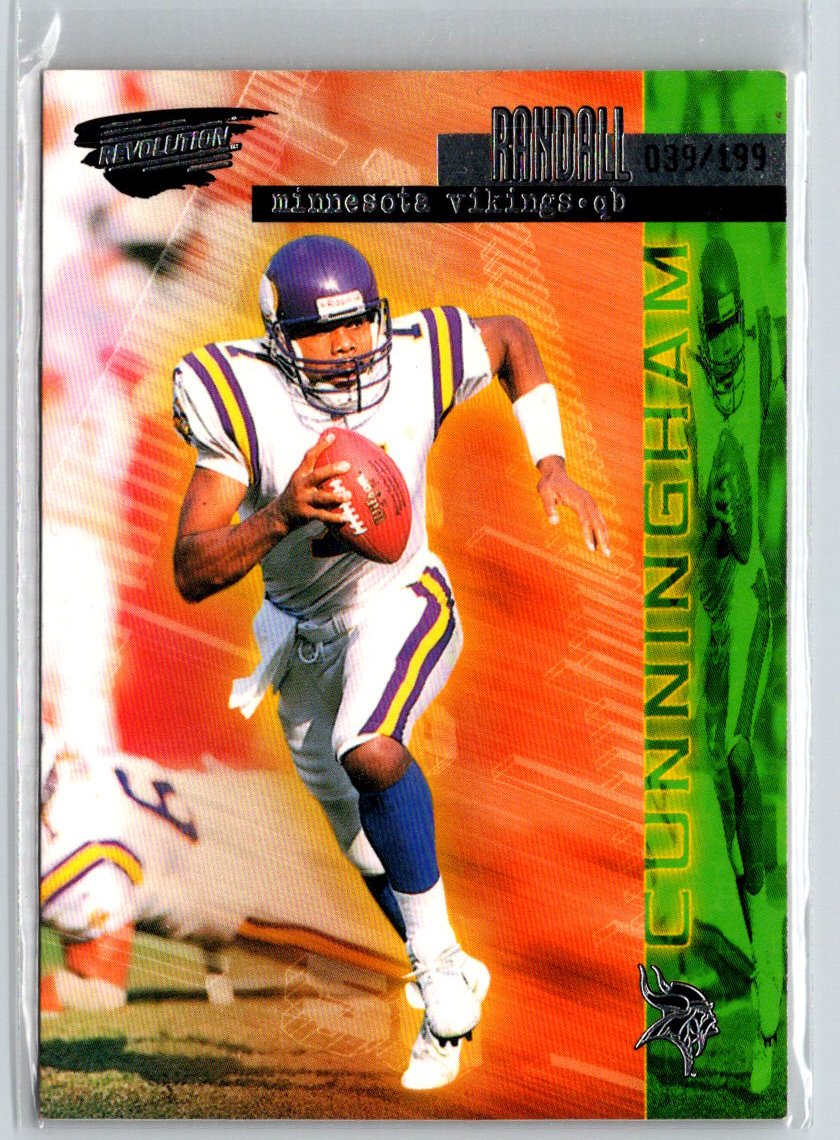1999 Pacific Revolution #16 Randall Cunningham Three-Deep Zone Silver #/199 G07