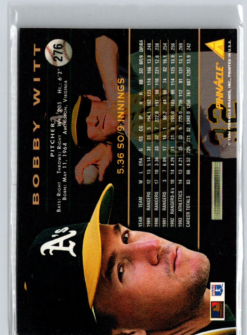 1994 Pinnacle #276 Bobby Witt Artist's Proofs G08