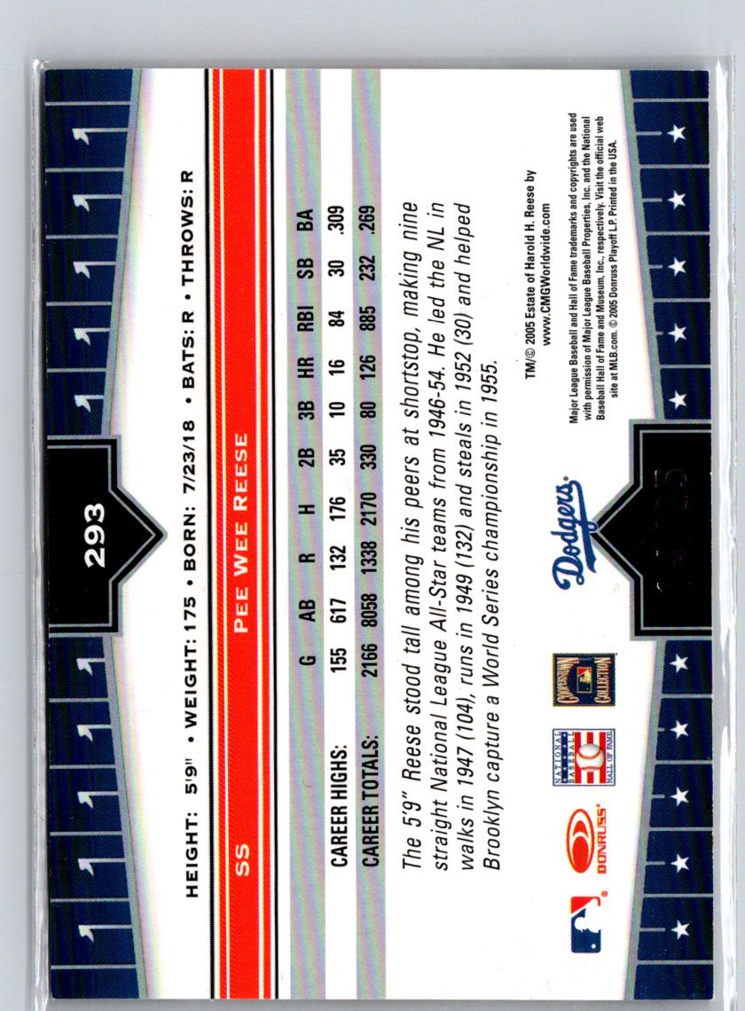 2005 Donruss Champions #293 Pee Wee Reese Impressions Green #/25 G09