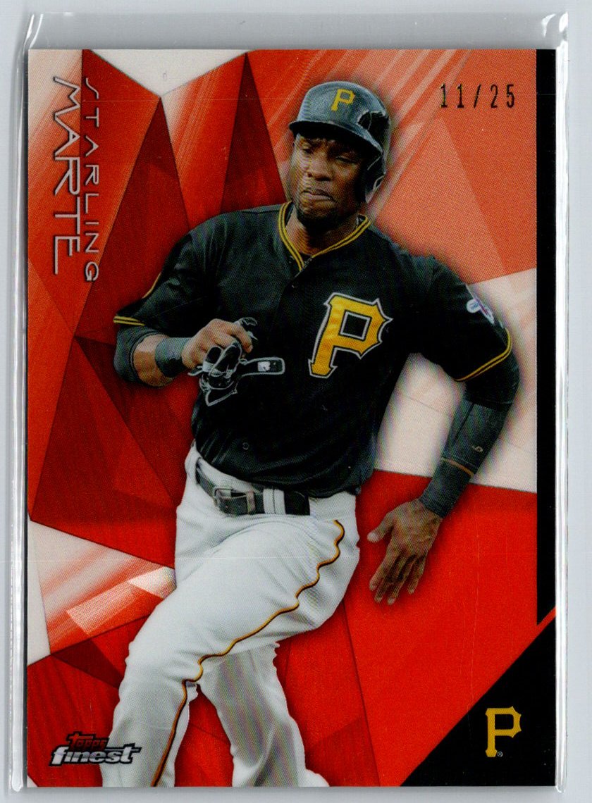 2015 Finest #28 Starling Marte Orange Refractor #/25 G09