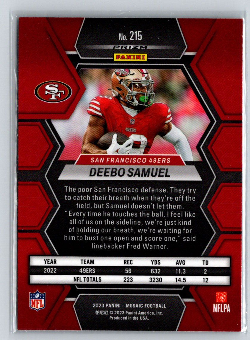 2023 Panini Mosaic #215 Deebo Samuel Silver G10
