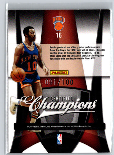 2009-10 Panini Certified #16 Walt Frazier Champions Blue #/100 G10