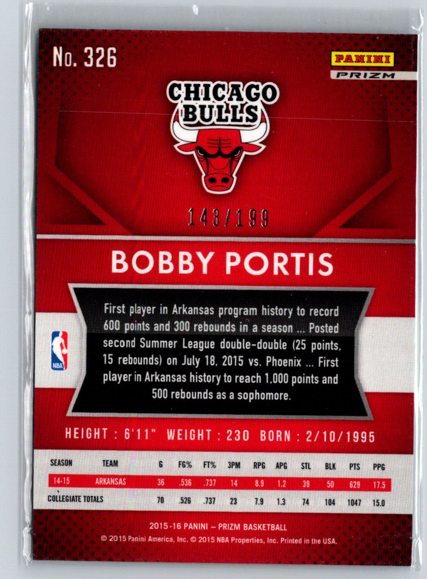 2015-16 Panini Prizm #326 Bobby Portis Light Blue Prizms #/199 G10