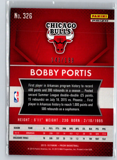 2015-16 Panini Prizm #326 Bobby Portis Light Blue Prizms #/199 G10