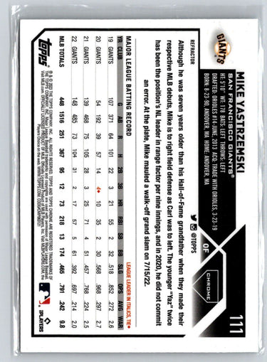 2023 Topps Chrome #111 Mike Yastrzemski Prism Refractors G11