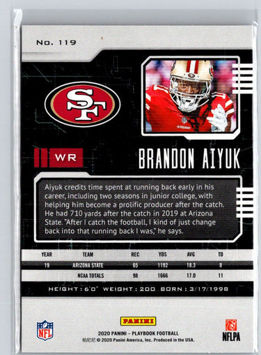 2020 Panini Playbook #119 Brandon Aiyuk G11