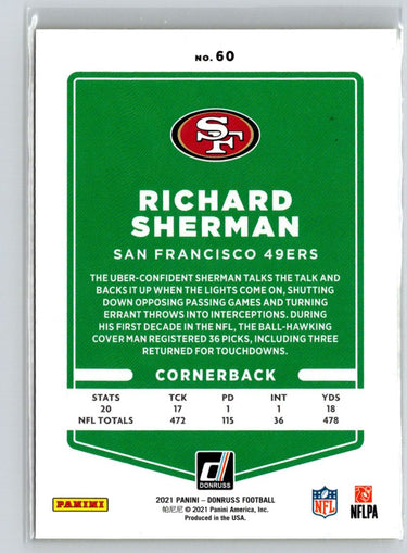2021 Donruss - Press Proof Yellow #60 Richard Sherman G11